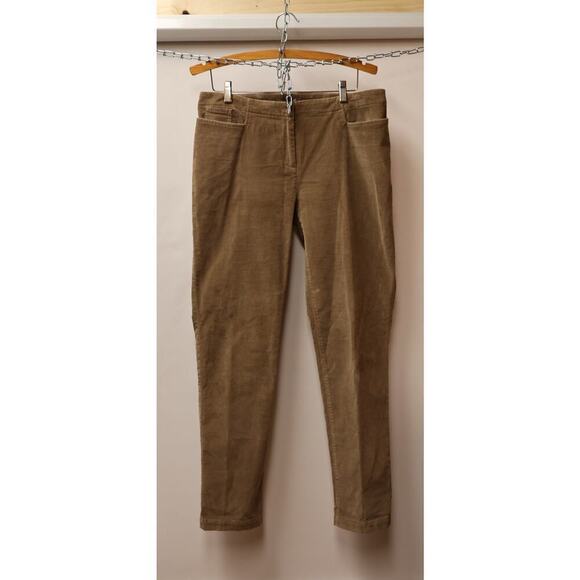 J Jill Stretch Corduroy Pants Size 10 Straight Front 2 Pockets Front Zip Khaki79 - Picture 1 of 16